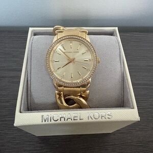 Michael Kors Women's Nini Crystal Gold Dial Watch - MK3235